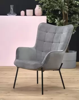 Fotoliu tapitat Castel gri - H 97 cm imagine