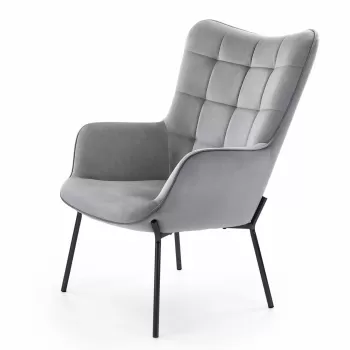 Fotoliu tapitat Castel gri - H 97 cm imagine