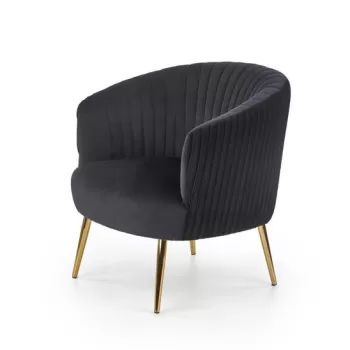 Fotoliu tapitat Crown negru imagine