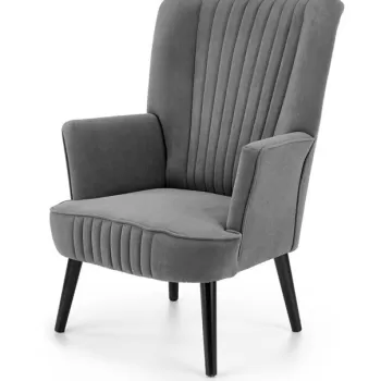 Fotoliu tapitat Delgado Velvet gri - H100 cm imagine