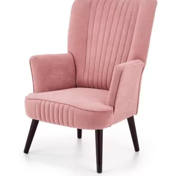 Fotoliu tapitat Delgado Velvet roz - H100 cm imagine