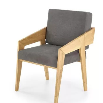 Fotoliu tapitat Freedom gri inchis - H90 cm imagine