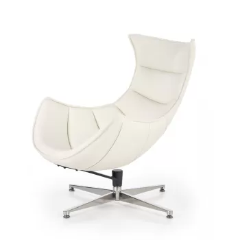 Fotoliu tapitat Luxor alb - H 96 cm imagine