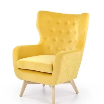 Fotoliu tapitat Marvel Velvet galben - H103 cm imagine