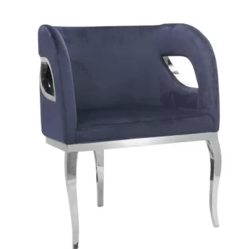 Fotoliu tapitat Morello bleumarin/silver - H78 cm imagine