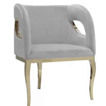 Fotoliu tapitat Morello gri/gold - H78 cm imagine