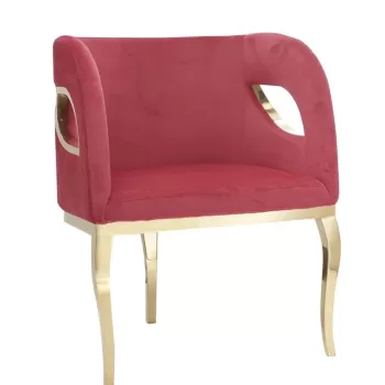 Fotoliu tapitat Morello rosu/gold - H78 cm imagine