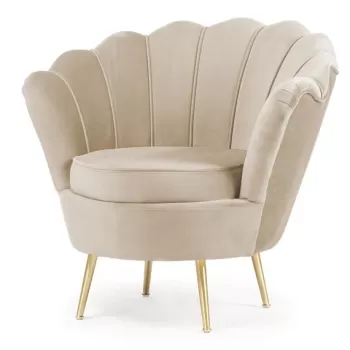 Fotoliu tapitat Muszelka bej - H82 cm imagine