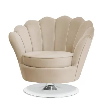 Fotoliu tapitat Muszelka bej rotativ - H82 cm imagine