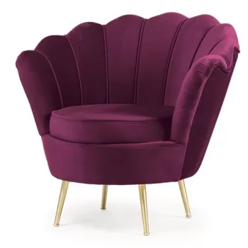 Fotoliu tapitat Muszelka burgundy - H82 cm imagine