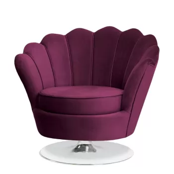Fotoliu tapitat Muszelka burgundy rotativ - H82 cm imagine