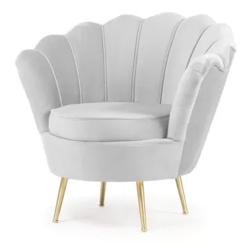 Fotoliu tapitat Muszelka gri - H82 cm imagine