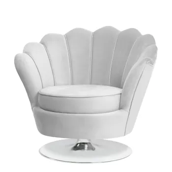 Fotoliu tapitat Muszelka gri rotativ - H82 cm imagine