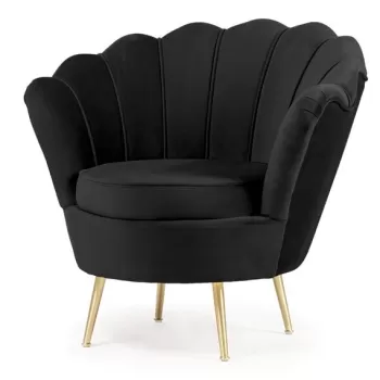 Fotoliu tapitat Muszelka negru - H82 cm imagine