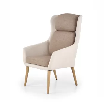 Fotoliu tapitat Purio bej-maro - H 103 cm imagine