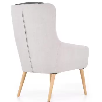 Fotoliu tapitat Purio gri inchis-deschis - H 103 cm imagine