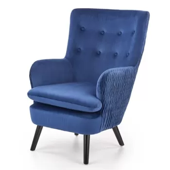 Fotoliu tapitat Ravel Velvet albastru - H100 cm imagine