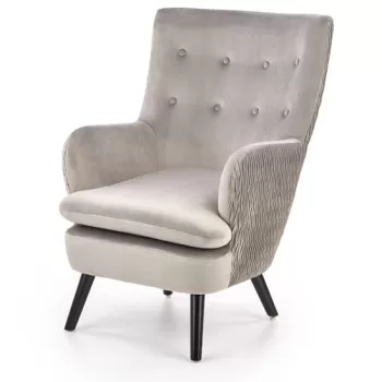 Fotoliu tapitat Ravel Velvet gri - H100 cm imagine