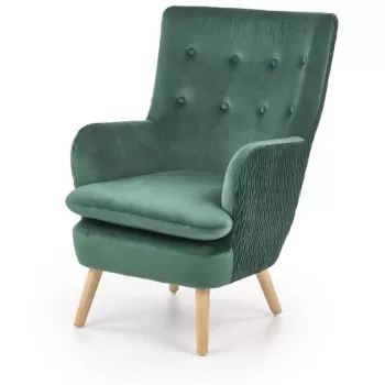 Fotoliu tapitat Ravel Velvet verde - H100 cm imagine