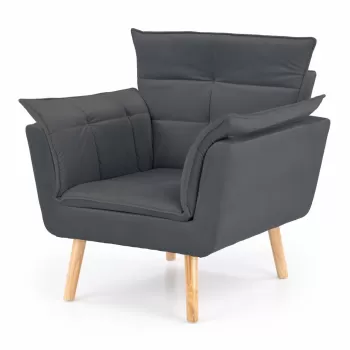 Fotoliu tapitat Rezzo gri inchis - H 84 cm imagine