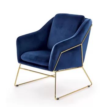 Fotoliu tapitat Soft III albastru - H 81 cm imagine