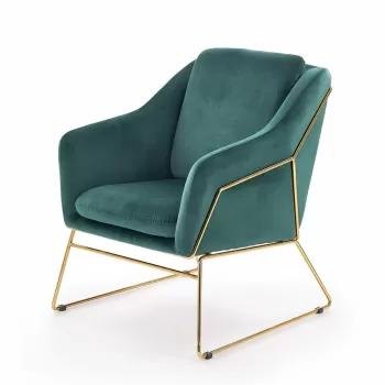 Fotoliu tapitat Soft III verde - H 81 cm imagine