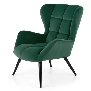 Fotoliu tapitat Tyrion catifea verde - H91 cm imagine