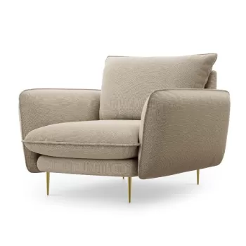 Fotoliu tapitat Vienna picioare gold - L95 x l92 x h95 cm imagine