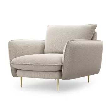 Fotoliu tapitat Vienna plusat/picioare gold - L95 x l92 x h95 cm imagine