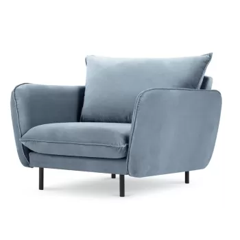 Fotoliu tapitat Vienna velvet/picioare negre - L95 x l92 x h95 cm imagine