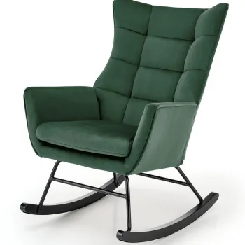 Fotoliu tip balansoar Bazalto velvet verde H92 cm imagine