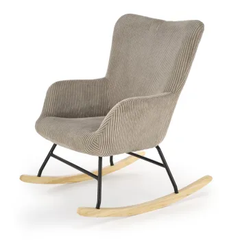 Fotoliu tip balansoar Belmiro velvet gri H92 cm imagine