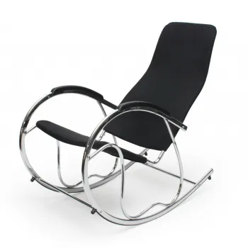 Fotoliu tip balansoar Ben 2 negru/argintiu H99 cm imagine