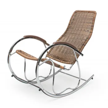 Fotoliu tip balansoar Ben mix maro/argintiu H97 cm imagine