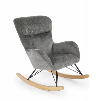 Fotoliu tip balansoar Castro stofa gri H92 cm imagine