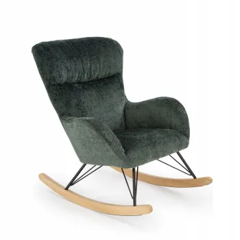 Fotoliu tip balansoar Castro stofa verde H92 cm imagine