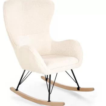 Fotoliu tip balansoar Liberto 2 crem/negru-natur - H106 cm imagine