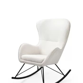 Fotoliu tip balansoar Liberto 3 alb/negru - H106 cm imagine