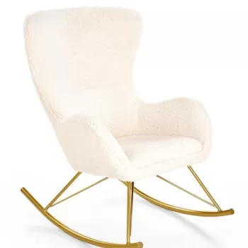 Fotoliu tip balansoar Liberto crem/gold - H106 cm imagine