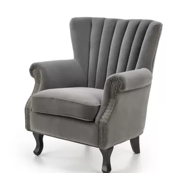 Fotoliu Titan velvet gri - H87 cm imagine