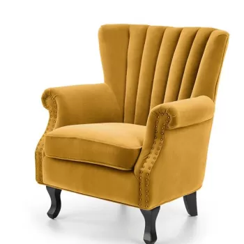 Fotoliu Titan velvet mustariu - H87 cm imagine