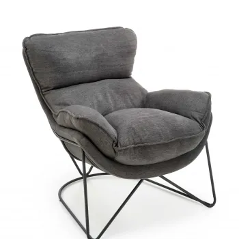 Fotoliu Volker gri inchis/negru H78 cm imagine