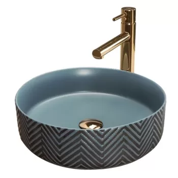 Lavoar Ashley ceramica sanitara albastru - 40 cm imagine