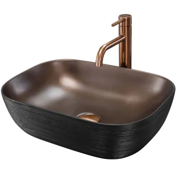Lavoar Belinda cupru periat/negru L46,5 cm imagine
