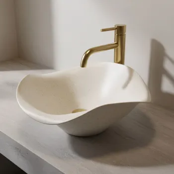 Lavoar ceramic pentru blat REA HM-35B Handmade ART imagine