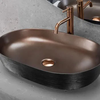Lavoar Cleo cupru periat/negru L61 cm imagine