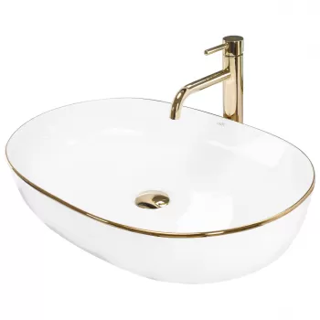 Lavoar Cleo Edge alb/auriu imagine