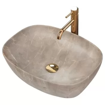 Lavoar Freja Marmura Beige ceramica sanitara - 51 cm imagine