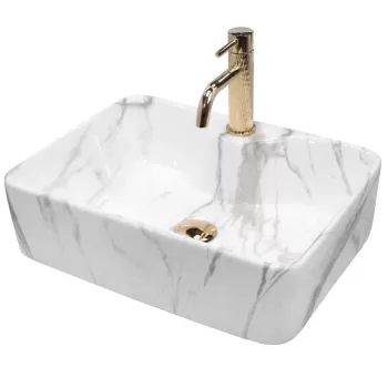 Lavoar Kelly marmura ceramica sanitara - 49 cm imagine