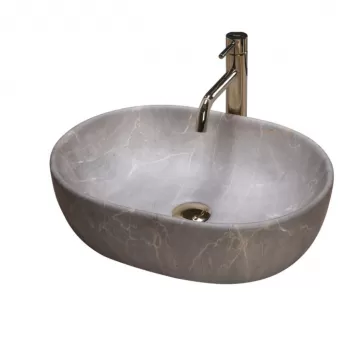 Lavoar Lara Marmura Beige ceramica sanitara - 48,5 cm imagine